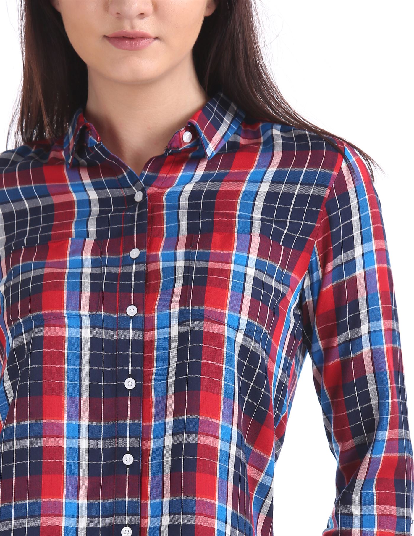 U.S. Polo Assn. Women Casual Wear Checkered Shirt